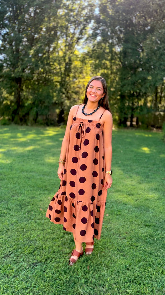 "Jamie" Polka Dot Midi Dress
