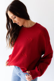 UARK Embroidered Hogs Sweatshirt