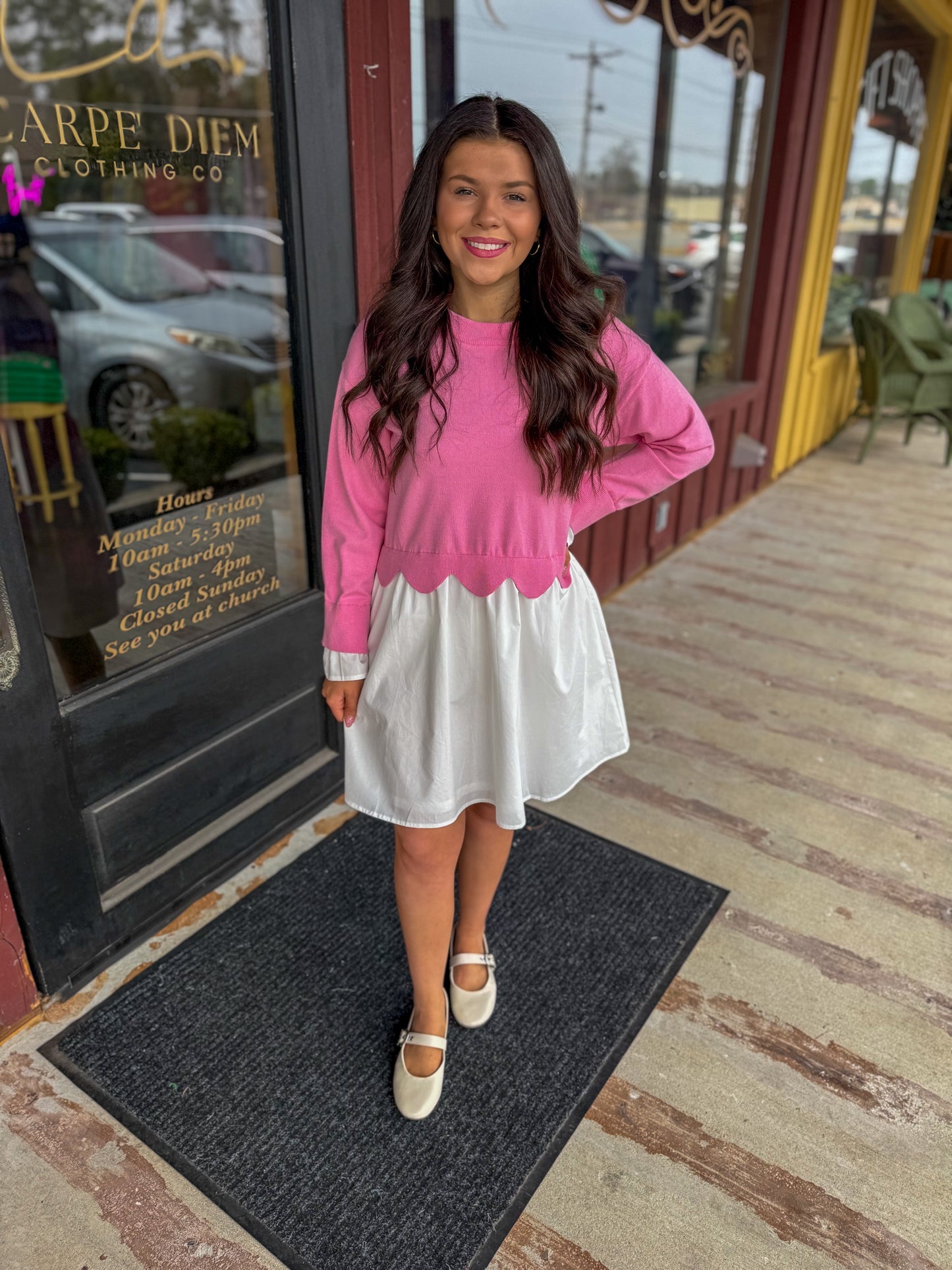 "Bliss" Layered Scalloped Sweater Mini Dress
