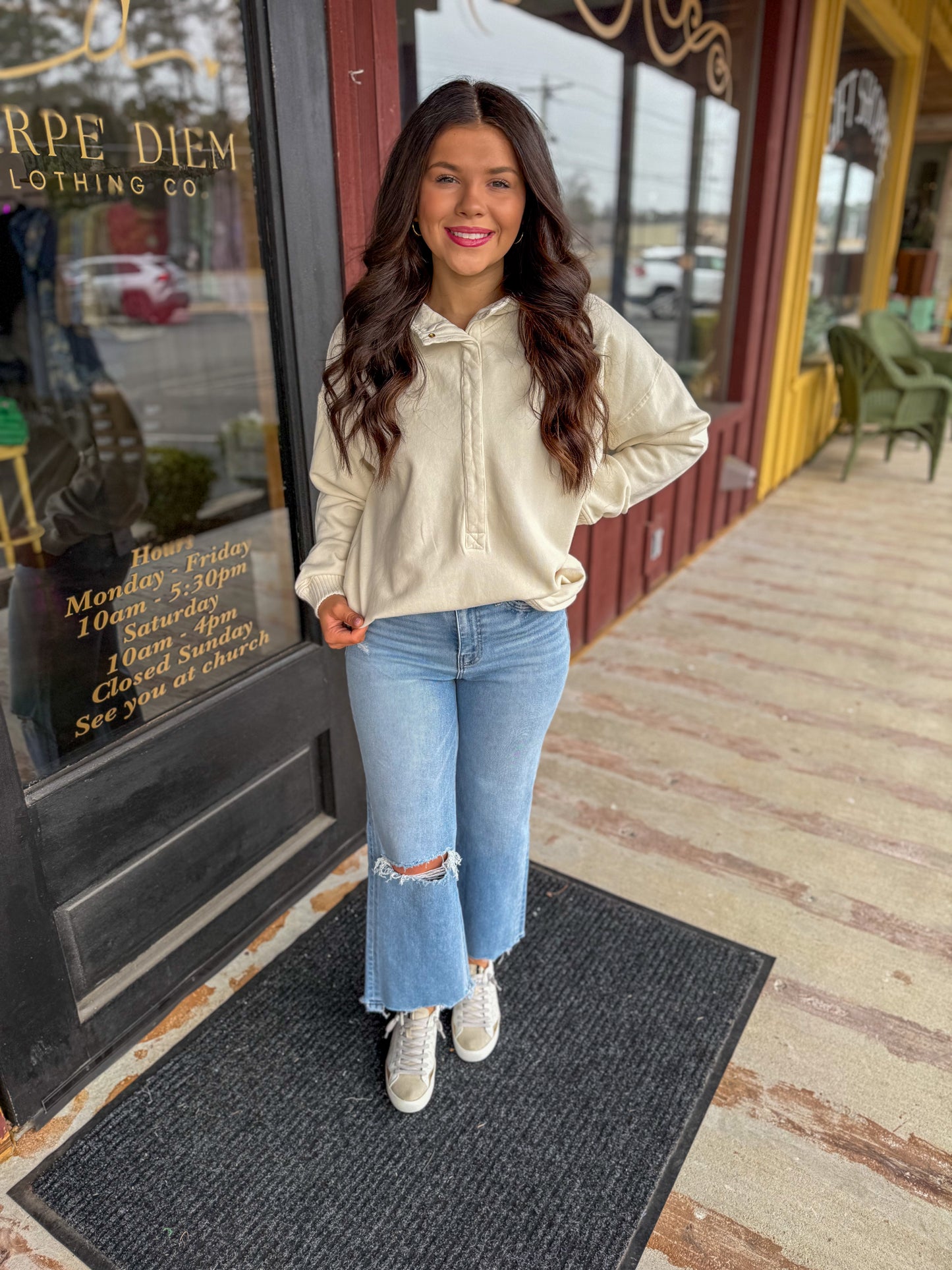 "Jaden" Half Button Collared Pullover (Multiple Colors)