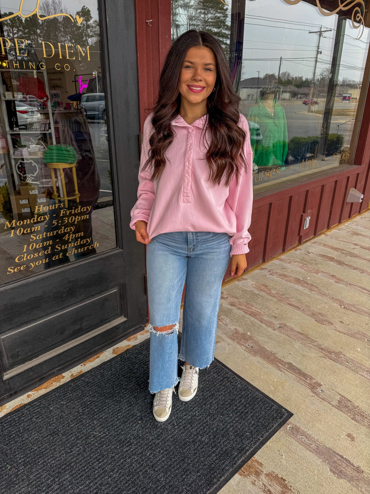 "Jaden" Half Button Collared Pullover (Multiple Colors)