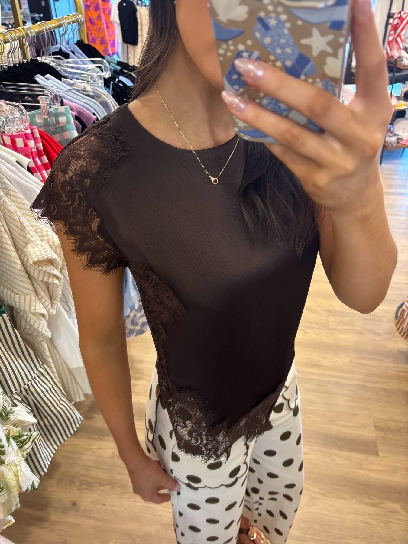 "Shaina" Satin & Lace Tank