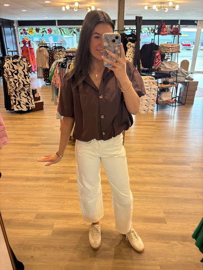 "Bekka" Button-Up Bubble Top (Multiple Colors)