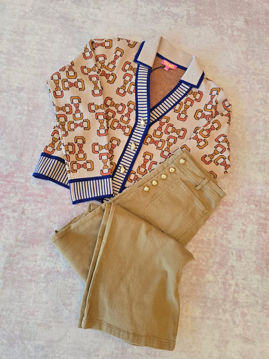 THML Bit Gold Button Cardigan