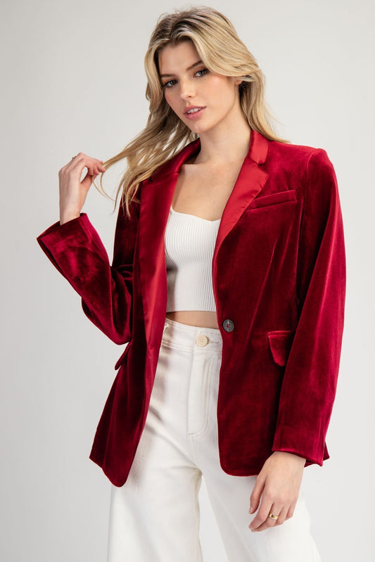 "Cheers to Us" Velvet Blazer