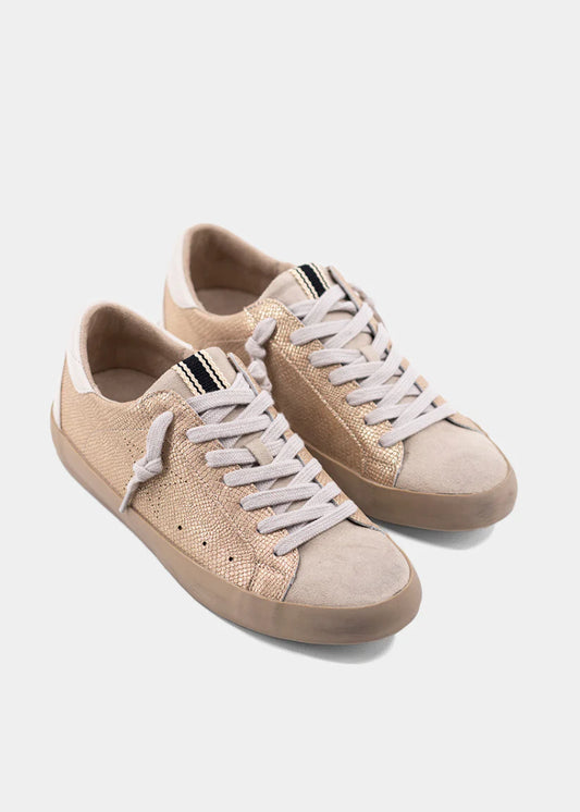 SHUSHOP MIA Champagne Snakeskin Sneaker