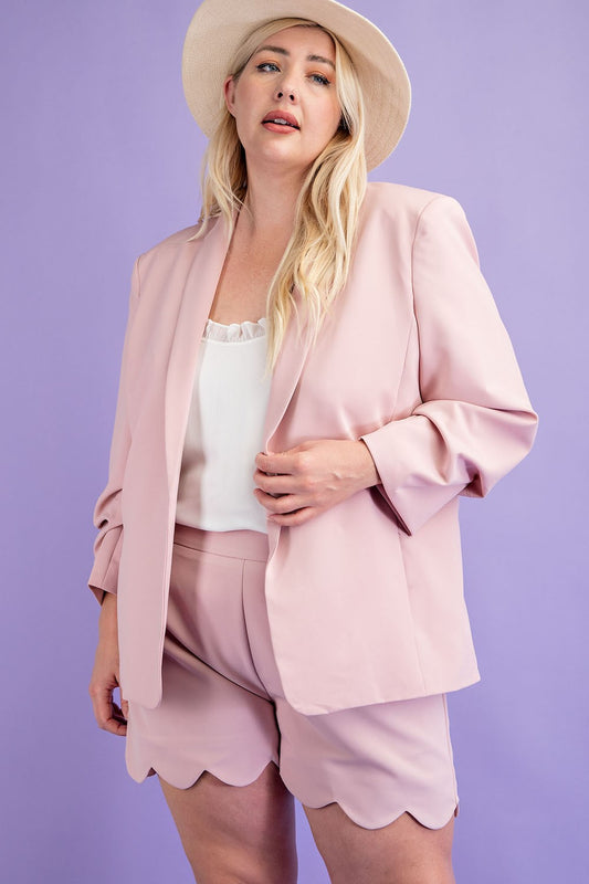 "Elizabeth" Peony Curvy Blazer