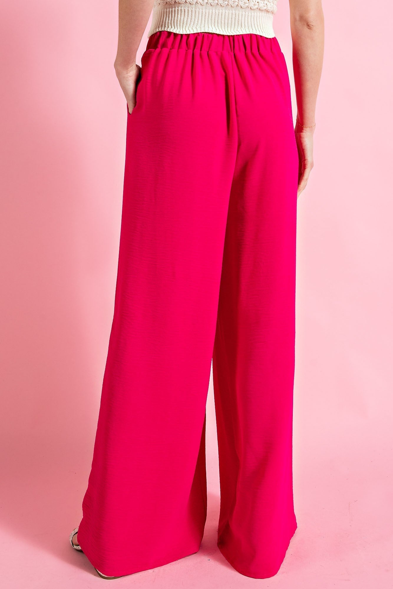 Perfect Pink Wide Leg Curvy Pants