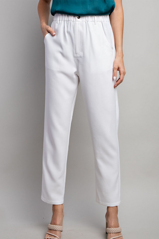 WHITE crop plus pants