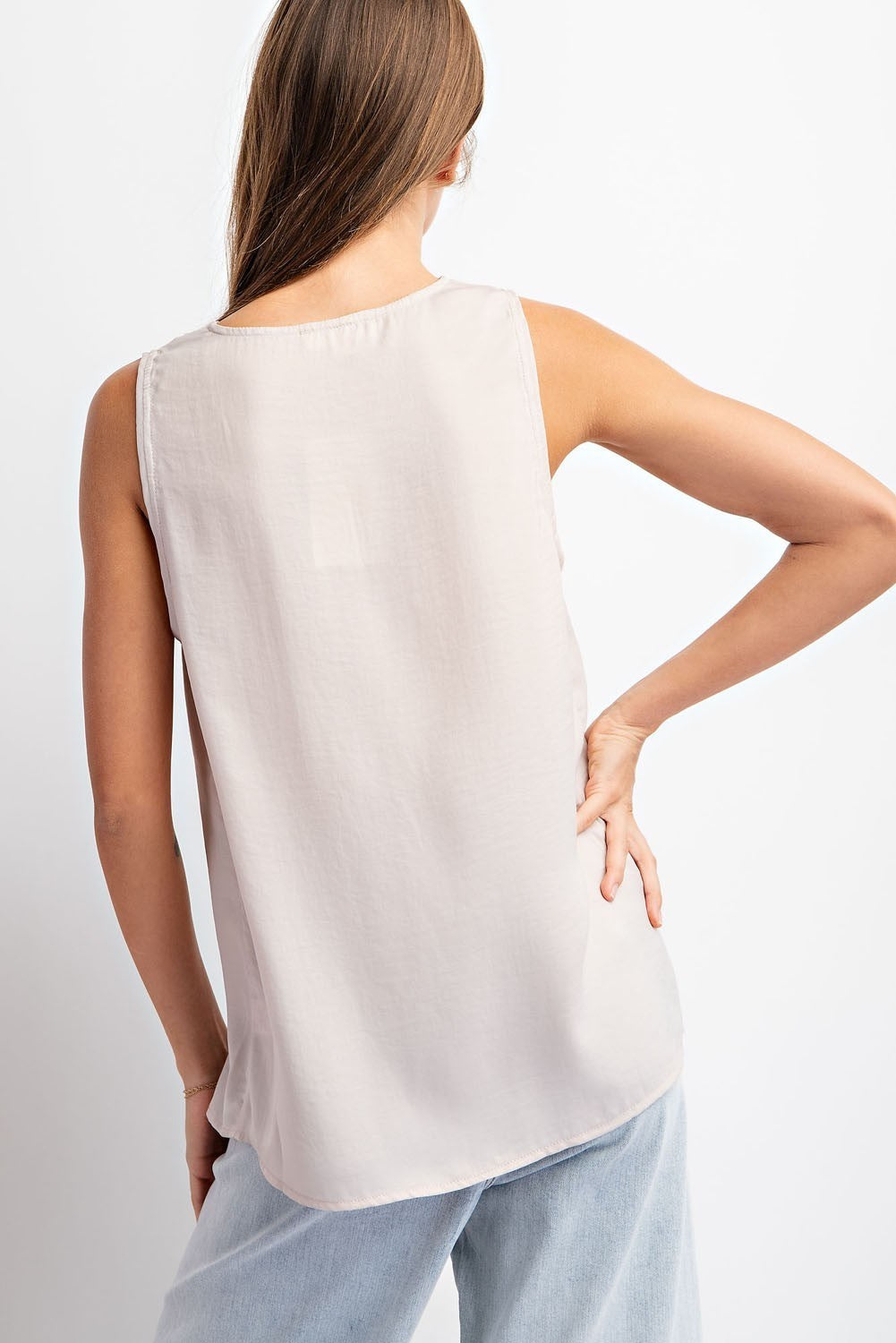 "Piper" Pleated V-Neck Tank