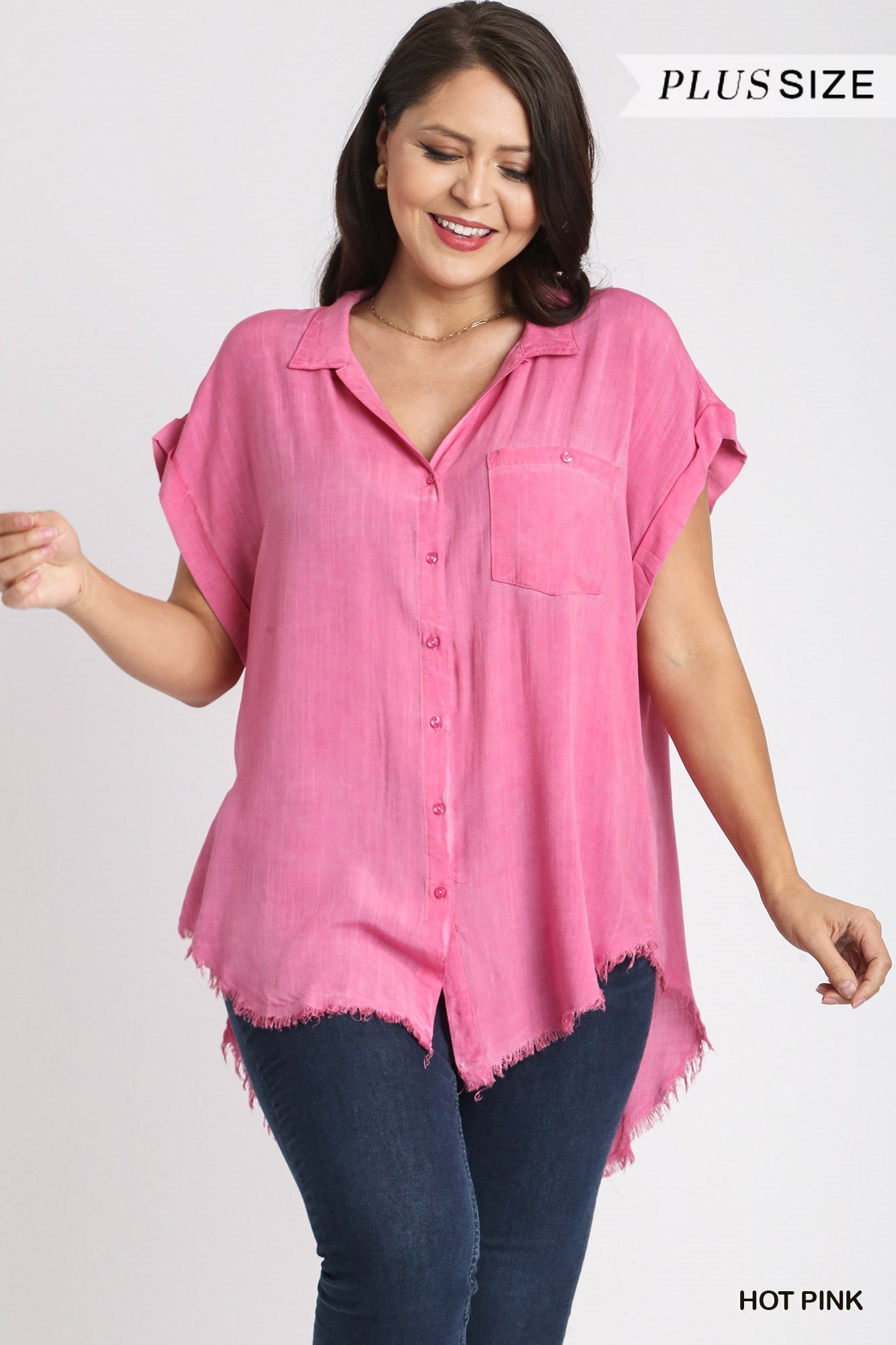 "Kaylee'  Mineral Wash Button Up Top