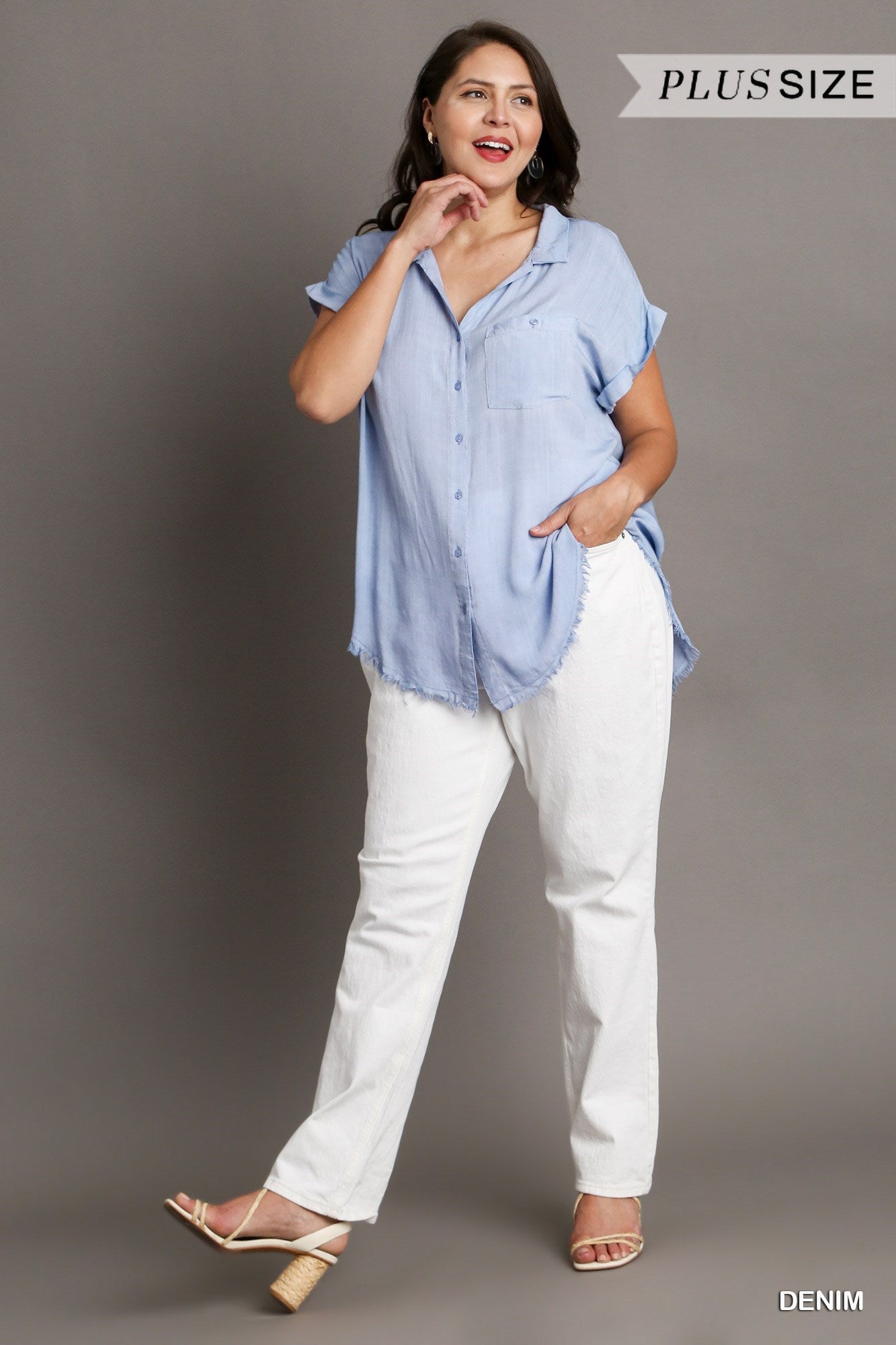 "Kaylee'  Mineral Wash Button Up Top