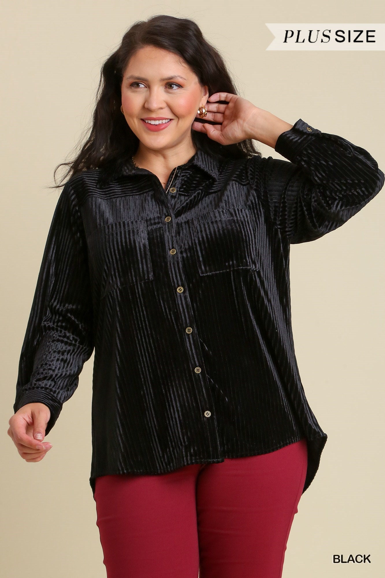 "Aimee" Black Velvet Top