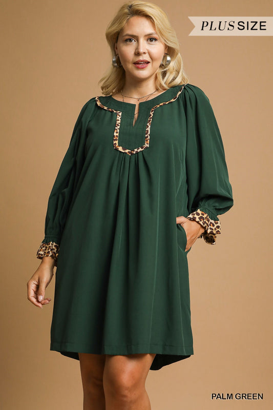 "Prucella" Long sleeve V-neck Dress