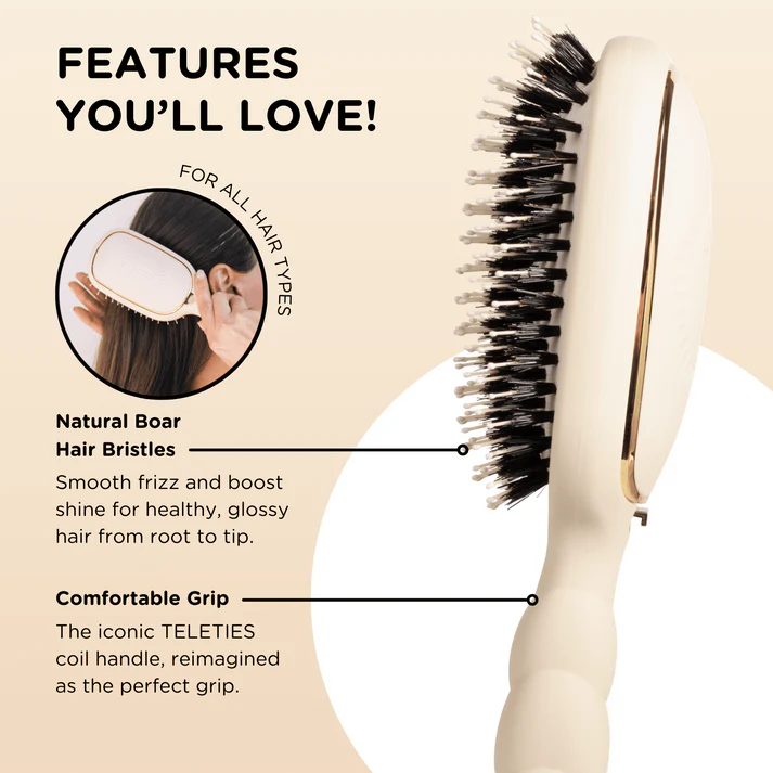 TELETIE Boar Bristle Hair Brush
