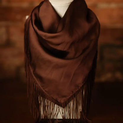 Fringe Satin Scarf