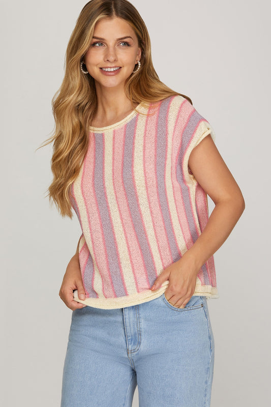 "Suze" Striped Summer Sweater top