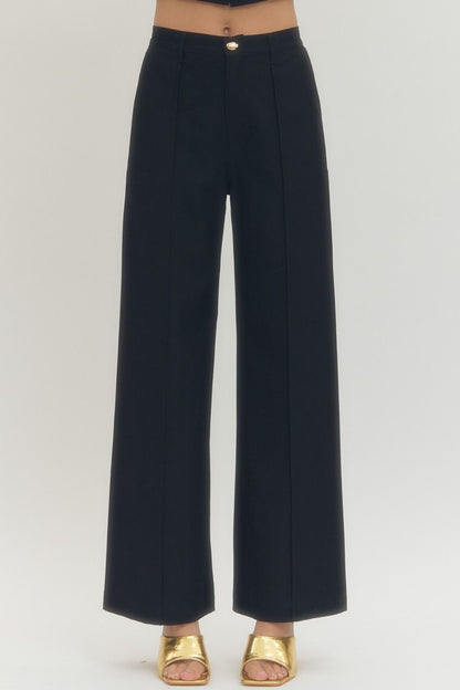 "Chicky" Chic' Black High Waisted Denim Dress Pants
