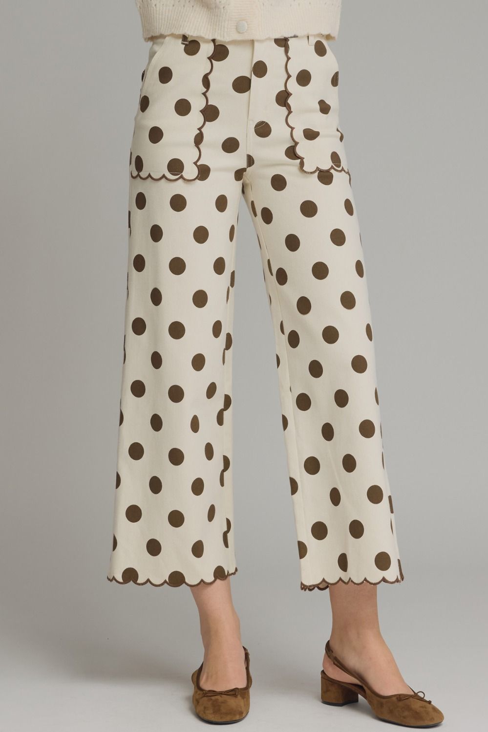 "Morgan" Polka Dot Scallop Jeans
