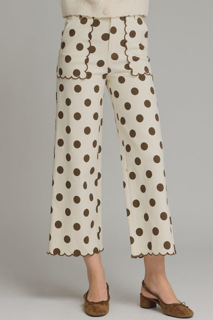 "Morgan" Polka Dot Scallop Jeans