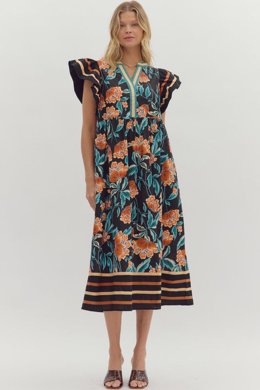 "Mags" Floral Midi Dress