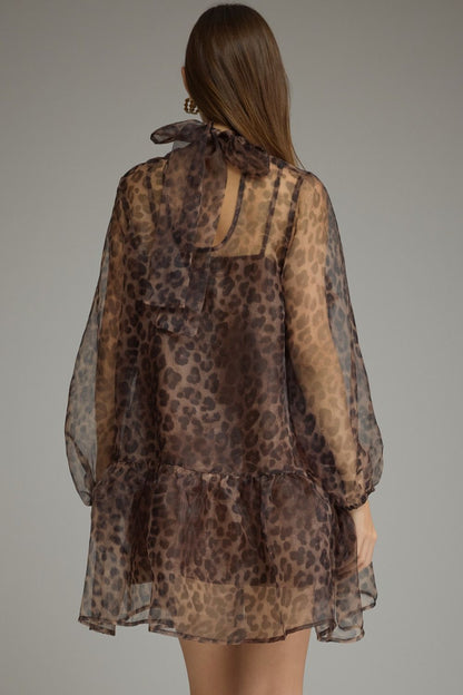"Ash" Leopard Sheer Mini Dress