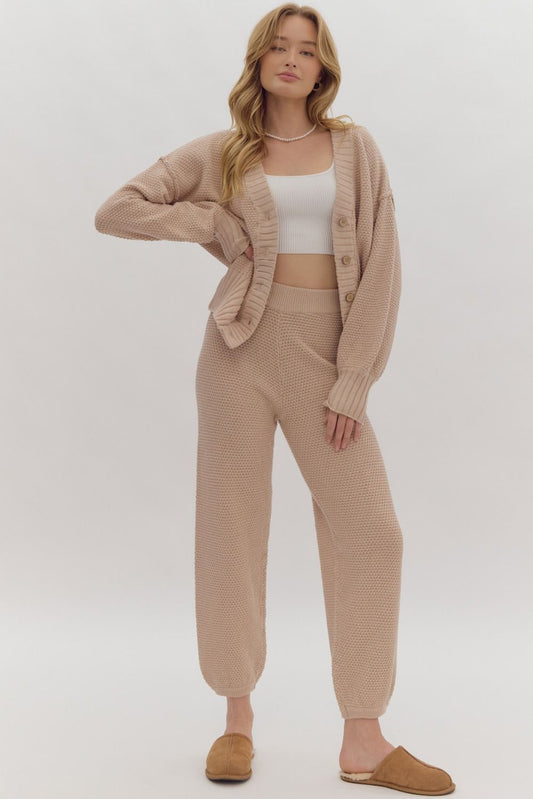 "Lexi" Sweater Textured Cardigan Set