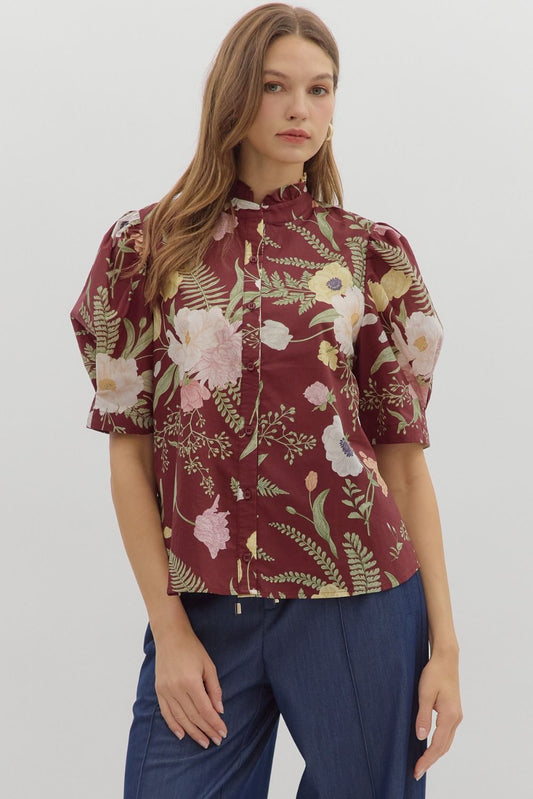"Pinot" Floral Top