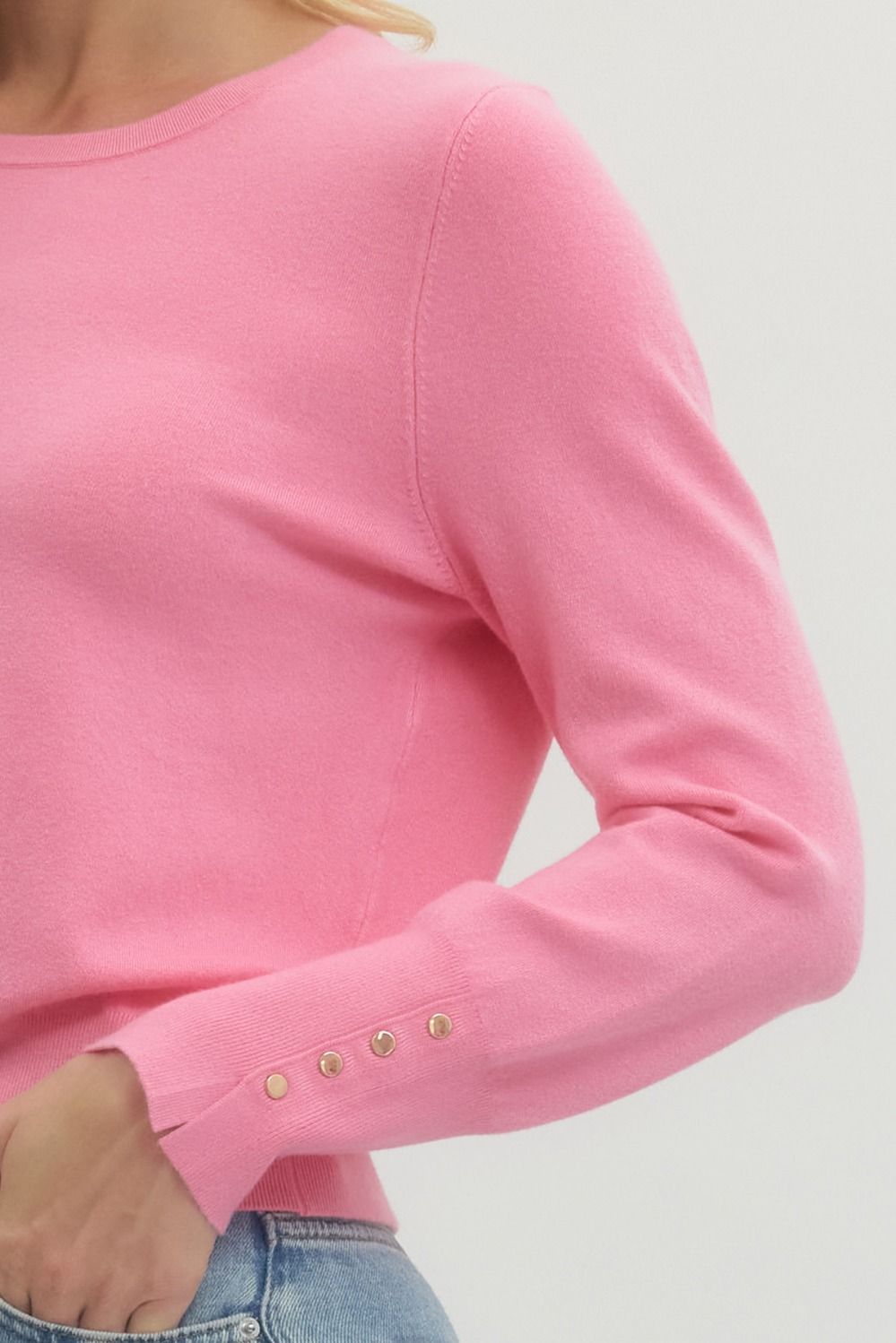 "Studded" Long Sleeve Banded Top (multiple colors)