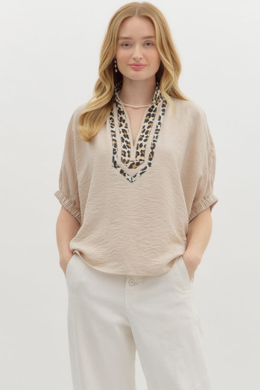 "Bonnie" Leopard Blouse