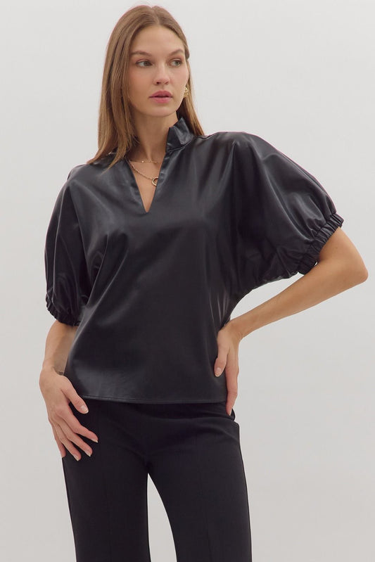 "Fiery" Faux Leather Top