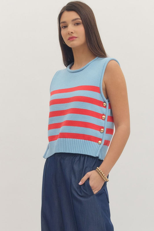 "Henly" Striped Sweater Top