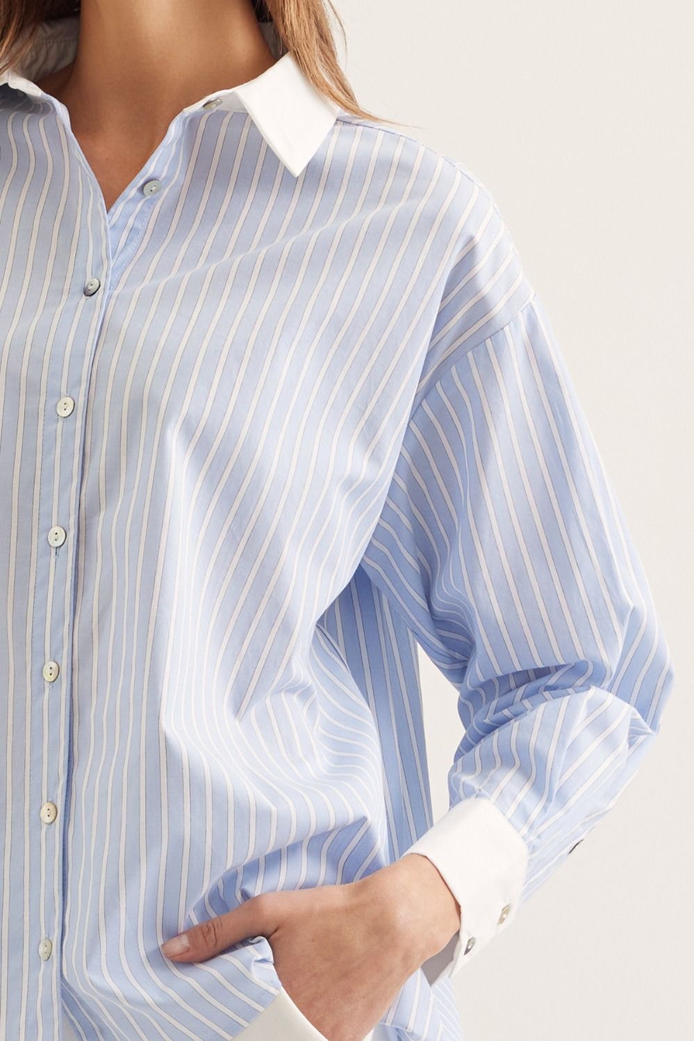 "Up Town" Button Down Contrast Shirt