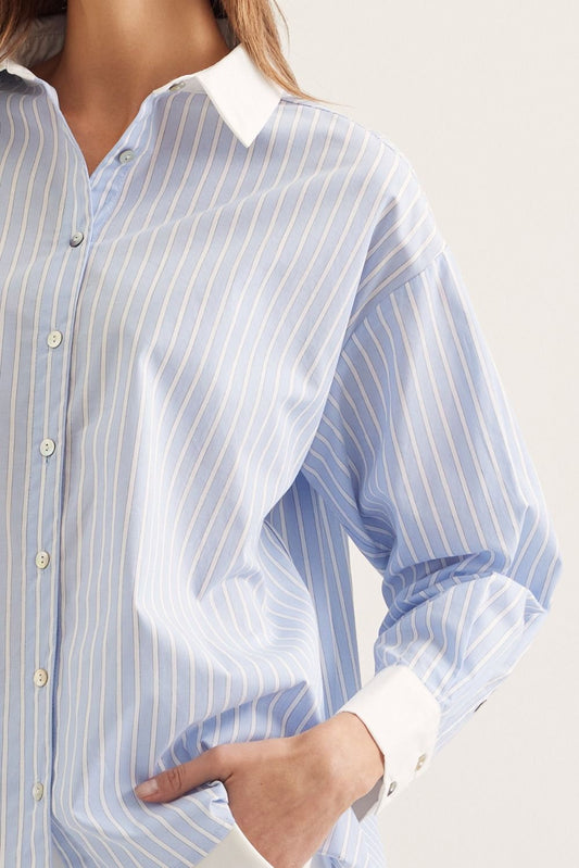 "Up Town" Button Down Contrast Shirt