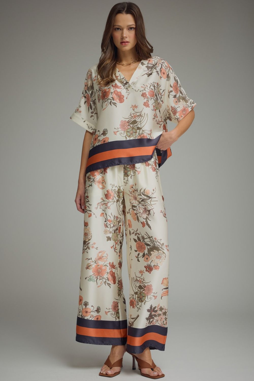 "Gwendolyn" Floral Satin Set