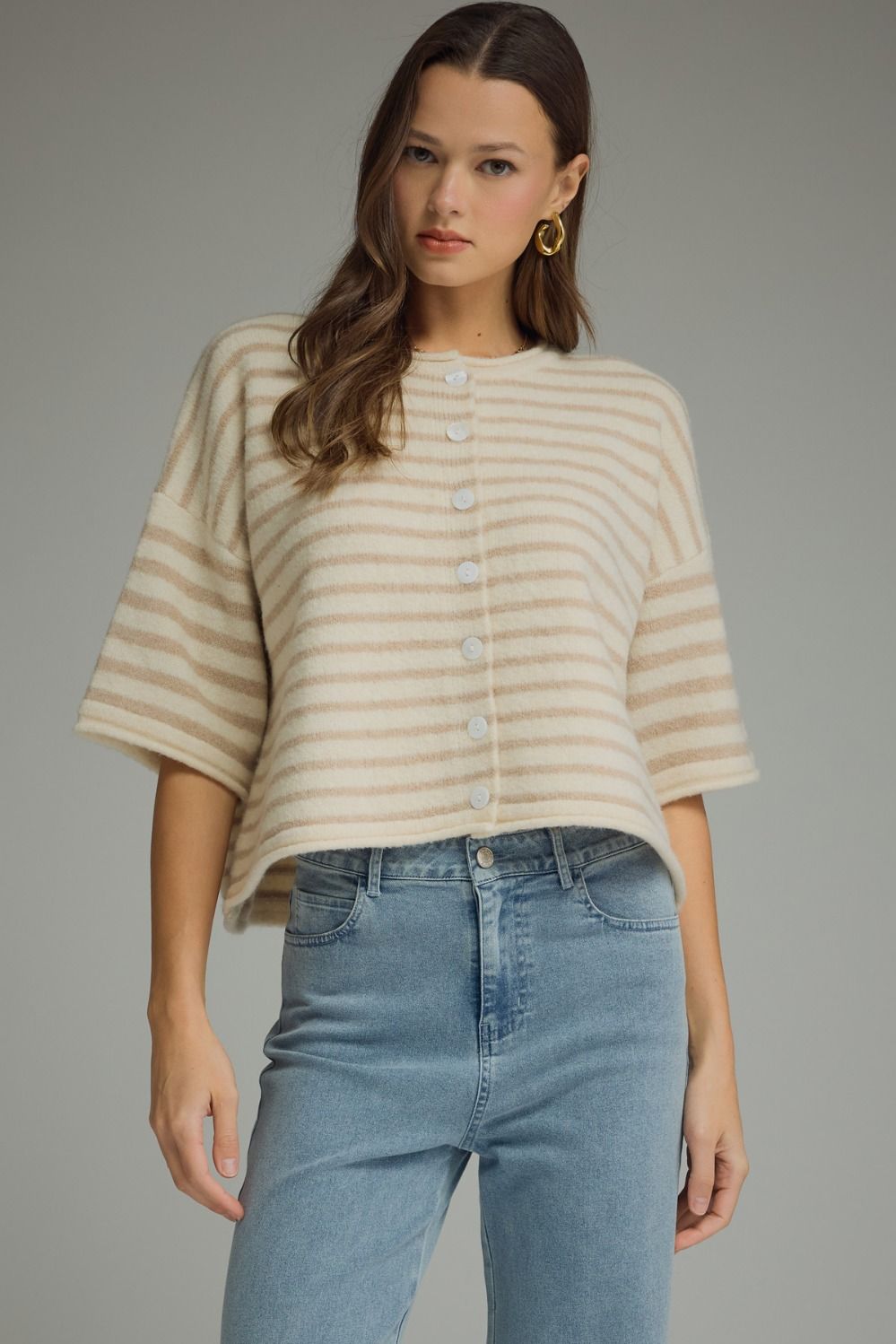 "Madelyn" Striped Button Top (multiple colors)