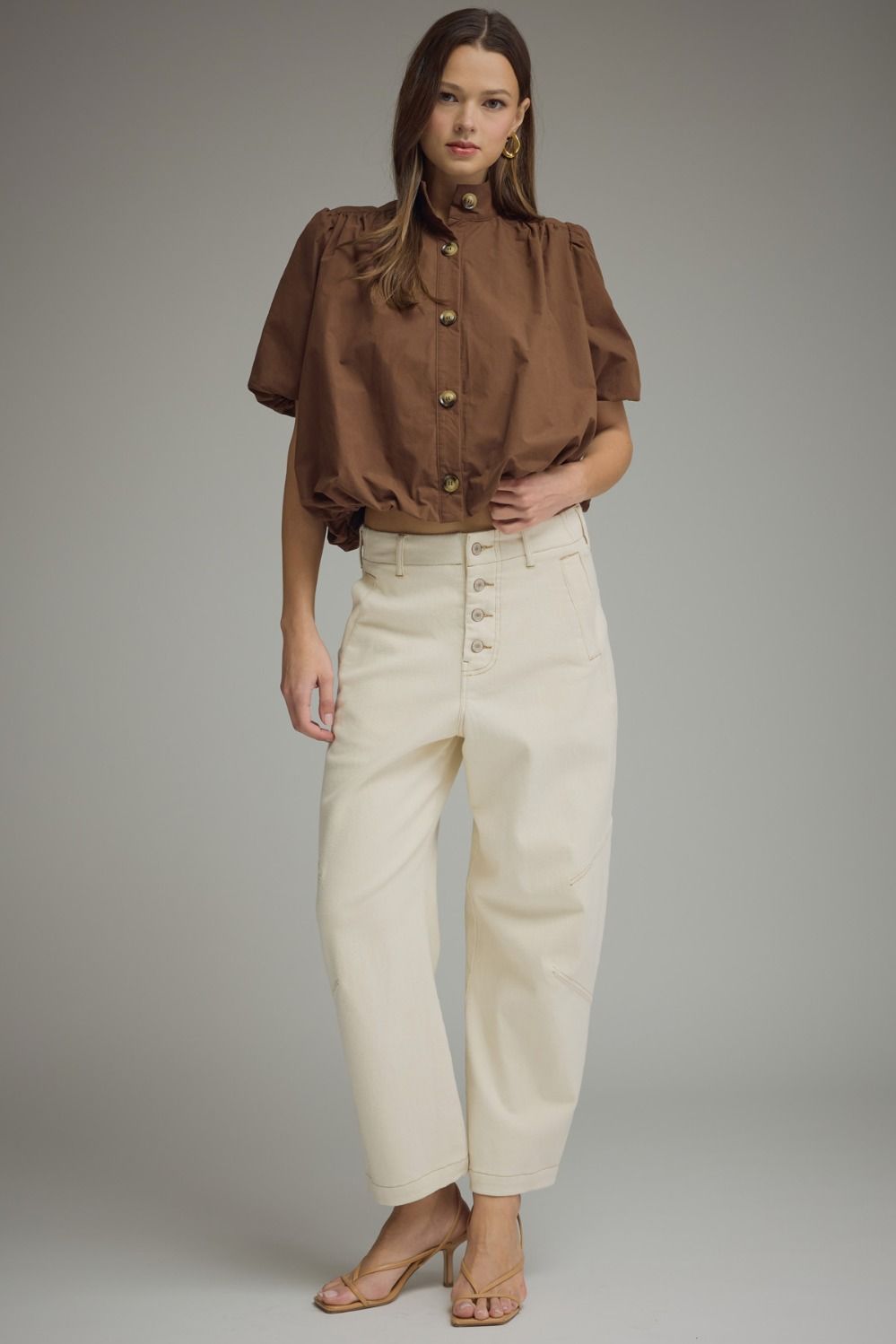 "Bekka" Button-Up Bubble Top (Multiple Colors)