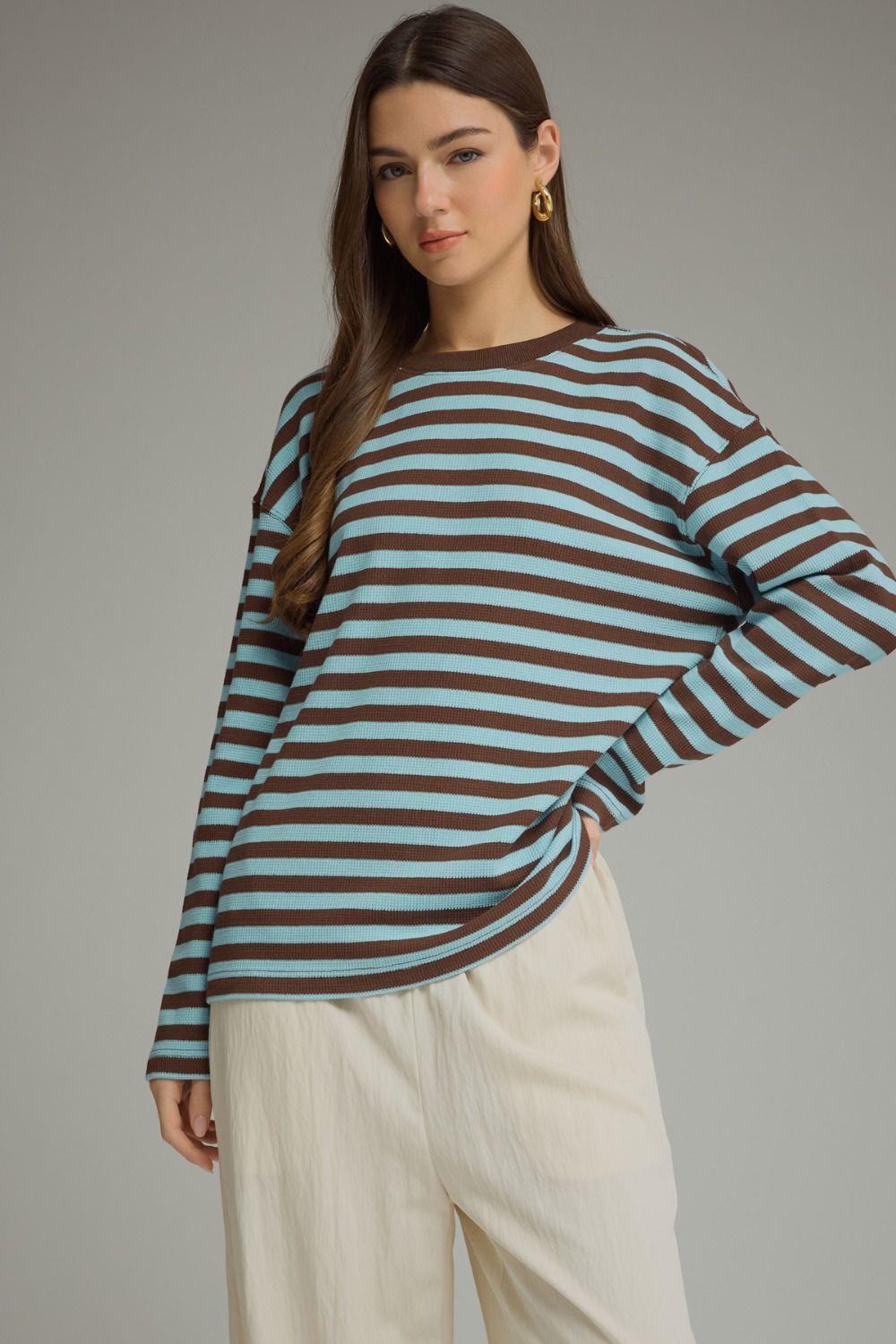 "Adrianna" Striped L/S Tee