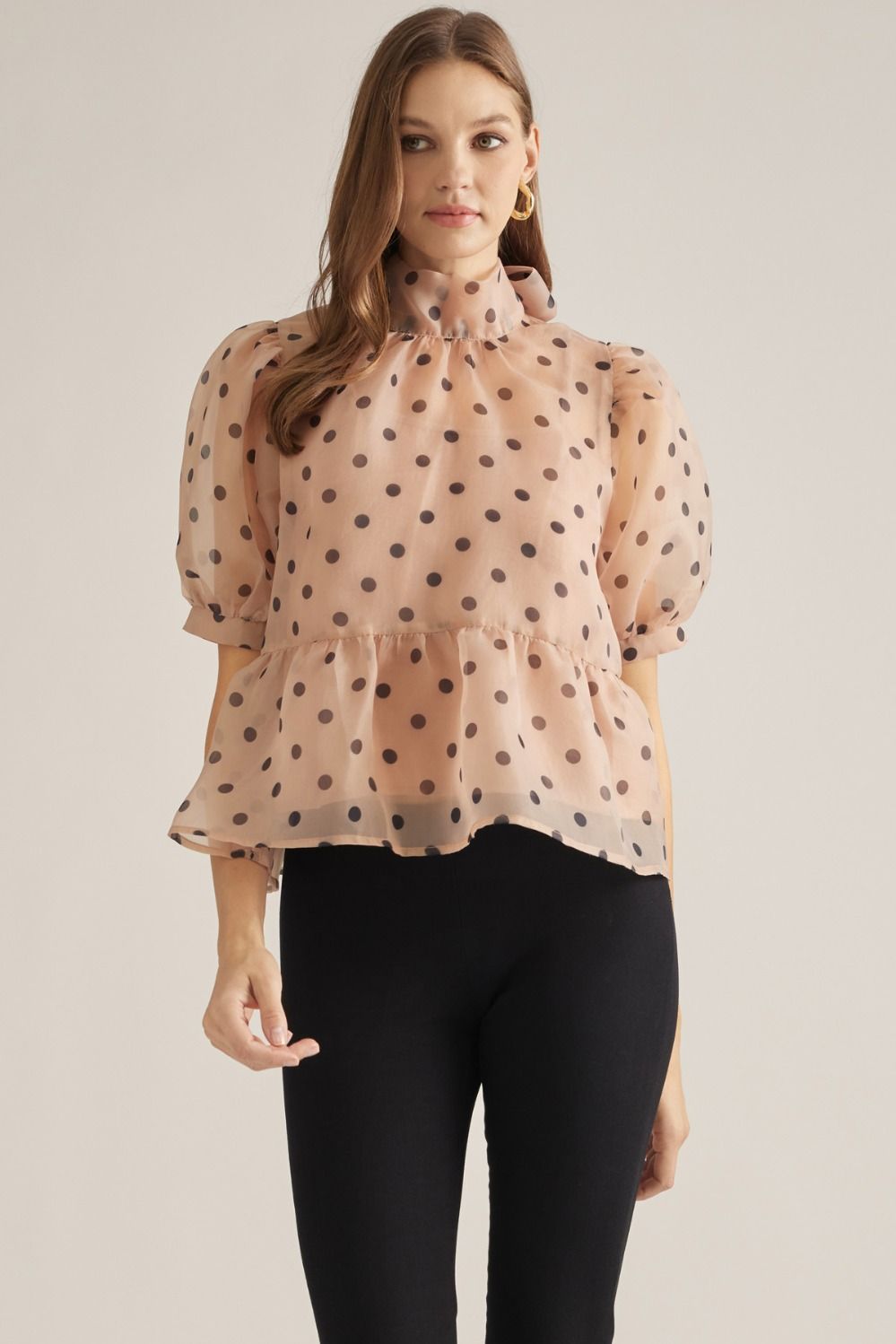 "Jess" Mesh Polka Dot Top