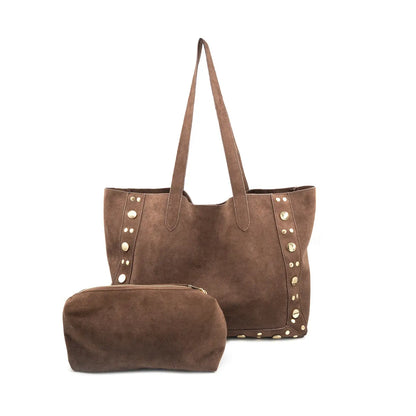 BC Bags Studded Suede Tote