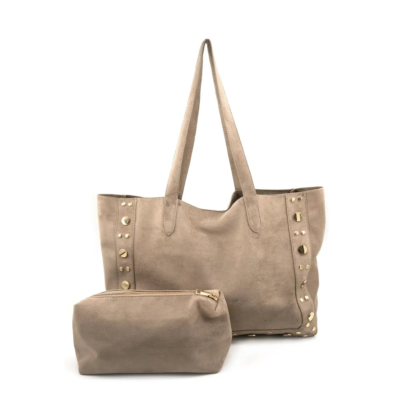 BC Bags Studded Suede Tote