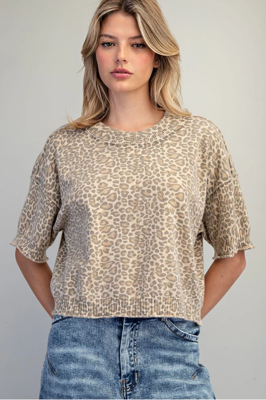 "Martia" Leopard Knit Top
