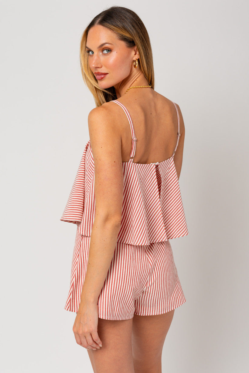 "July" Striped Romper