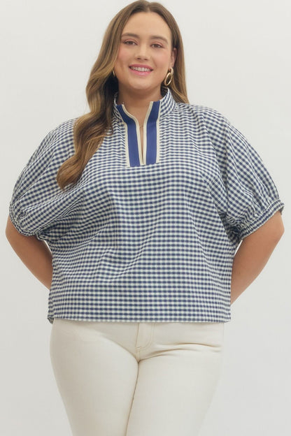 "Priya" Curvy Gingham Top