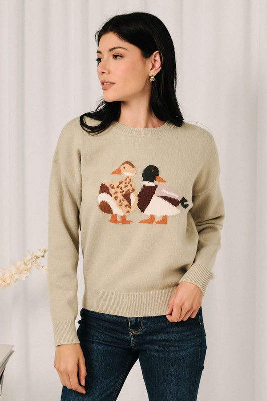 "Quackers" Mallard Duck Sweater