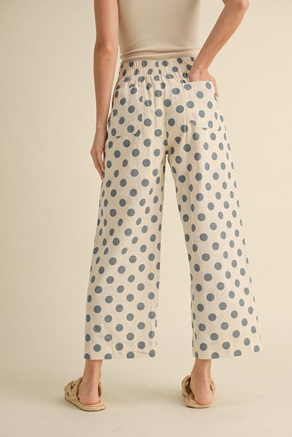 Polka Dot Print Plus Wide Pants