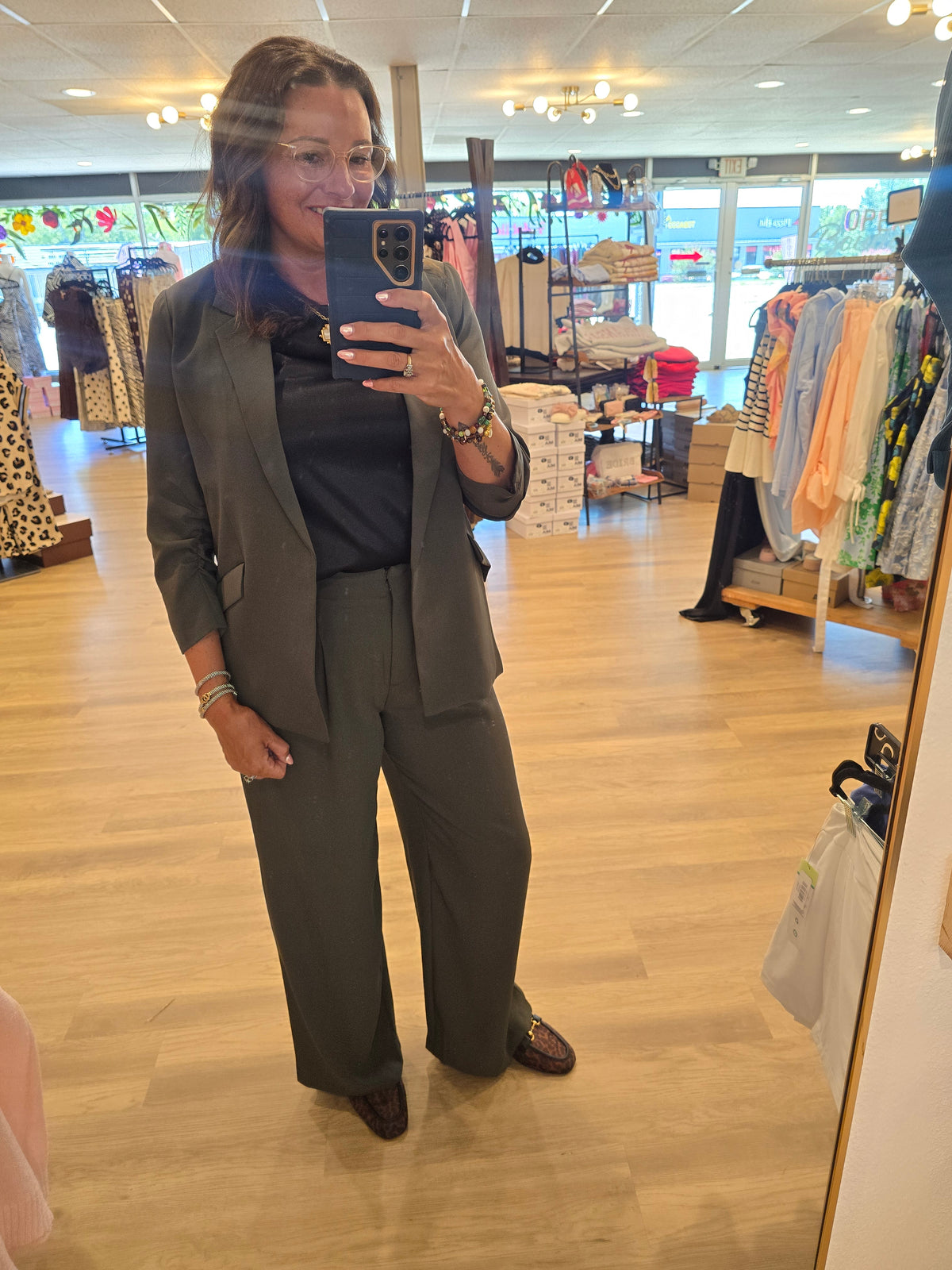 Recycled Wide Leg Pleated Pant (multiple colors)
