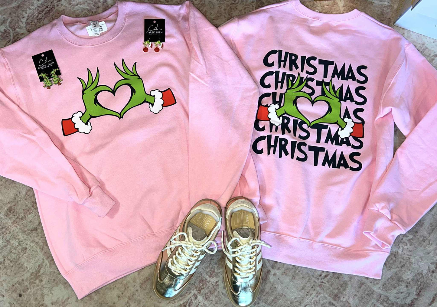 Grinchy Love Pink Sweatshirt