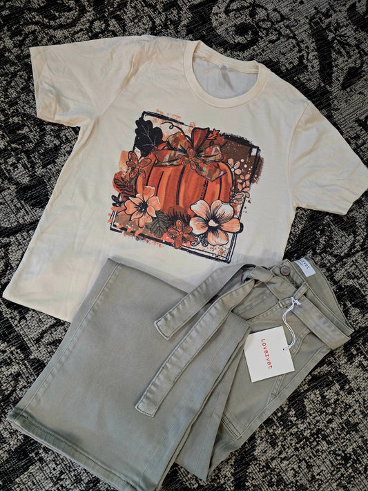 Floral Pumpkin Fall Tee