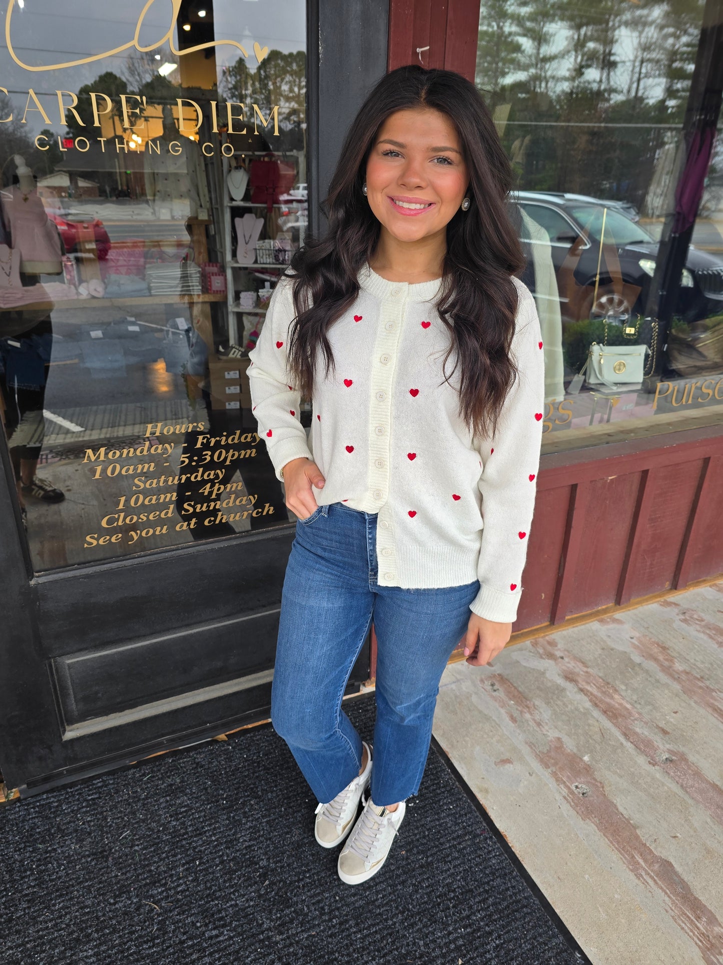 "Lovey" Embroidered Heart Cardigan